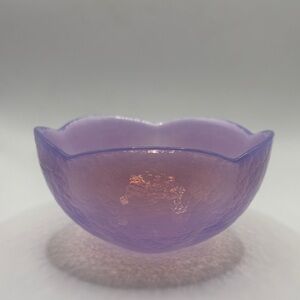 Fire & Light Style Opalescent Amethyst Art Glass Bowl 6” Hand Blown